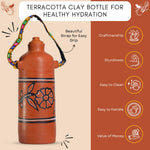 Handmade Terracotta Clay Bottle 1L