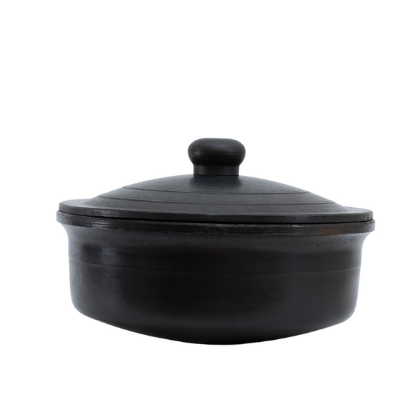 Black Clay Cooking Pot with Lid