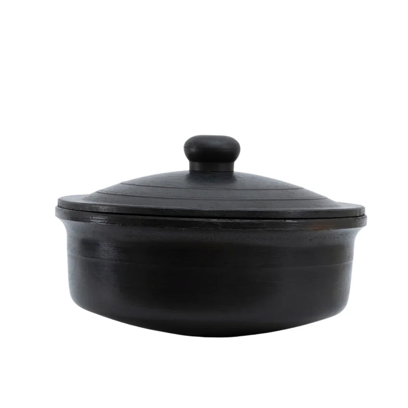Black Clay Cooking Pot with Lid