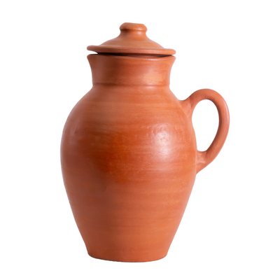Handcrafted Terracotta Clay Jug with Lid – 2L