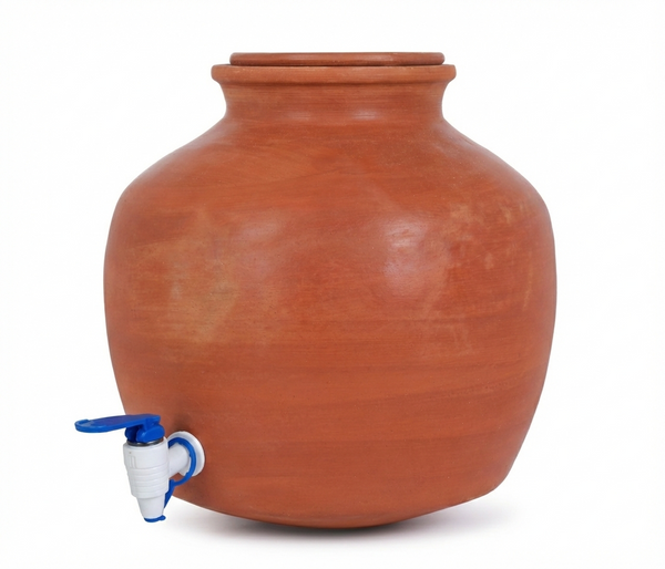 Terracotta Clay Matka with Tap 12L