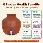 Terracotta Clay Matka with Tap 12L