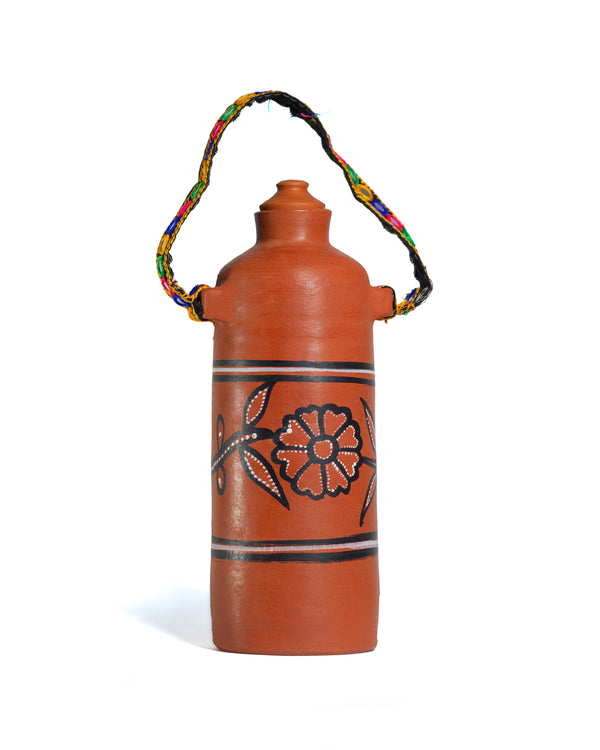 Handcrafted Terracotta Clay Water Bottle – 1L