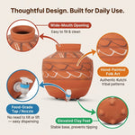 Painted Terracotta Clay Matka 13L