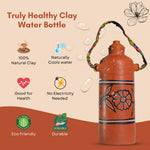 Handmade Terracotta Clay Bottle 1L