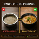 Black Clay Cooking Pot with Lid