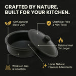Black Clay Cooking Pot with Lid